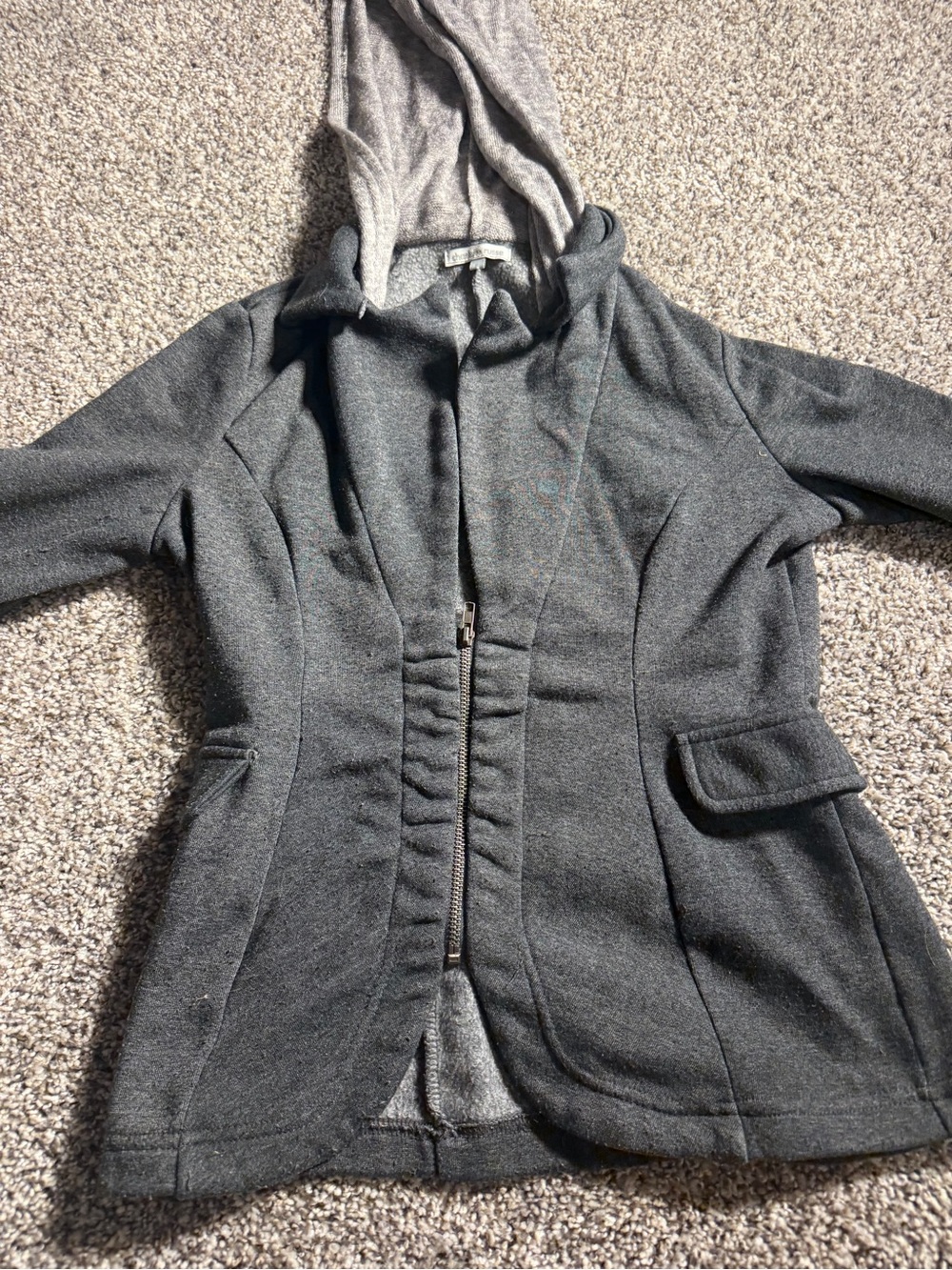 Charlotte Russe Soft Gray Knit Hooded Jacket